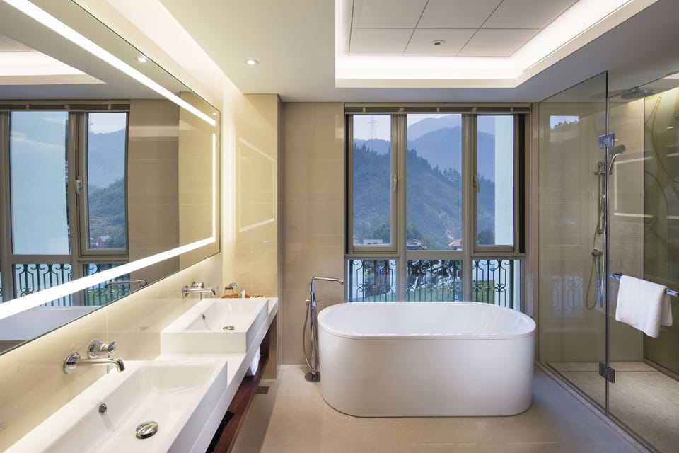 Free toiletries, hair dryer, slippers, towels