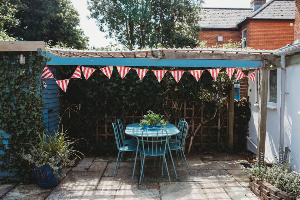 shaded eating area