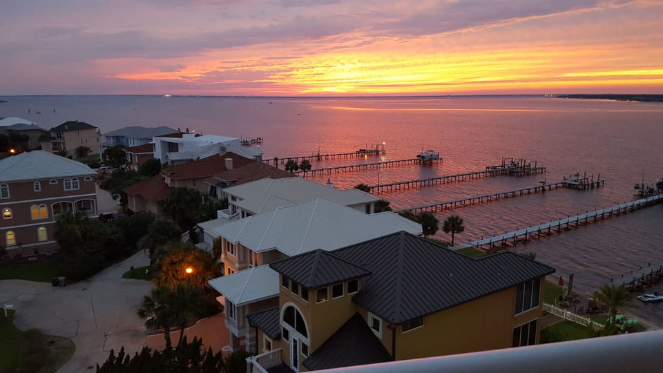 Sunset Over Sound --From West Balcony