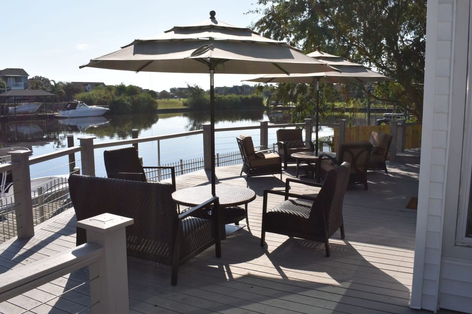 Private deck on water