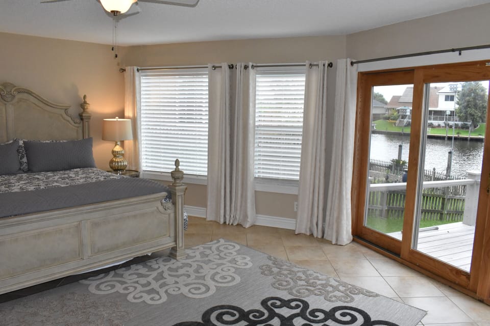 Guest Bedroom overlooking the water and dock