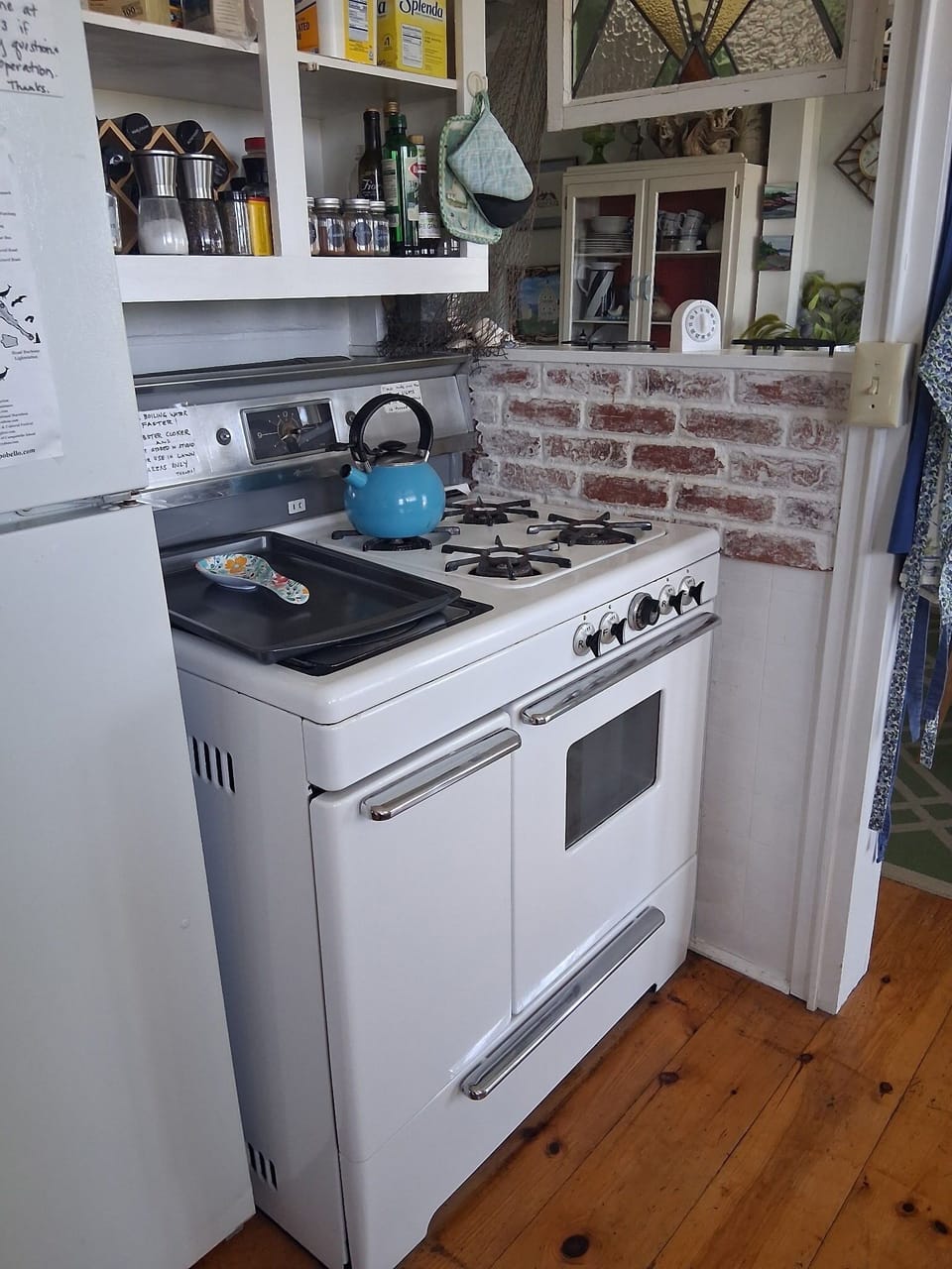 Enjoy the unique antique gas stove that makes cooking fun!