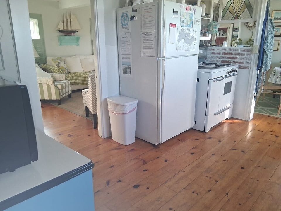 A full-size refrigerator in our spacious, well-equipped kitchen.