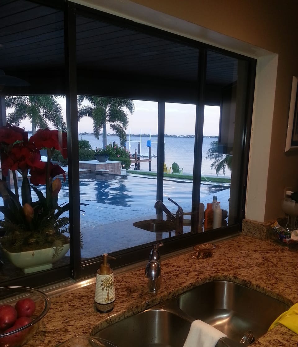 The amazing view from the kitchen.
