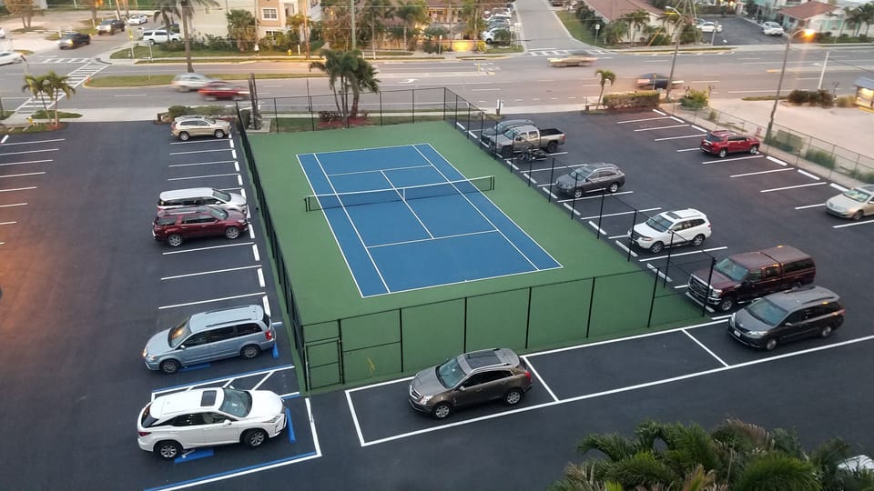 Need some exercise?  Why not play tennis on our resort's private court?