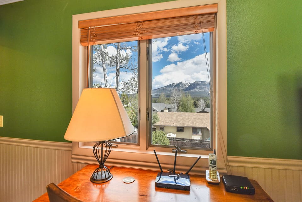 Desk and great views in bedroom 4