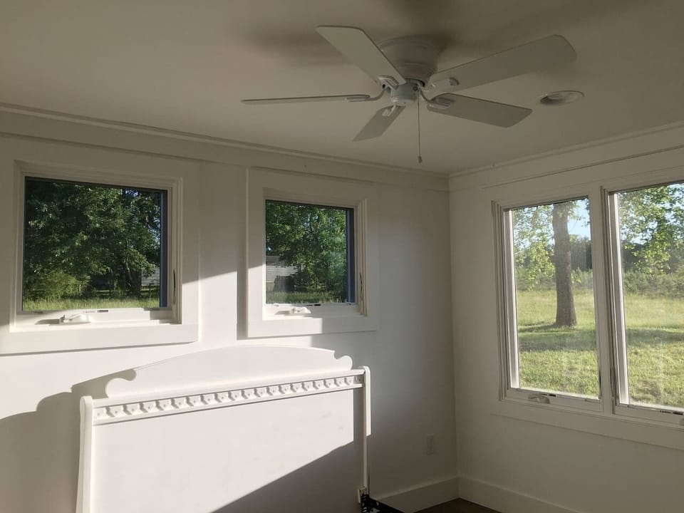 Beautiful light at end of day in Master Bedroom.