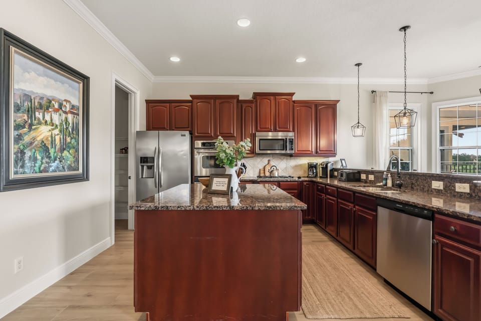 Kitchen - full size refrigerator with ice and water and walk in pantry
