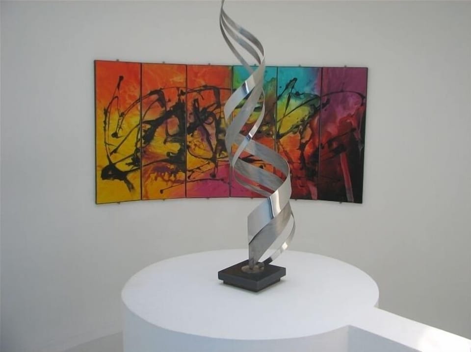 Art in spiral staircase