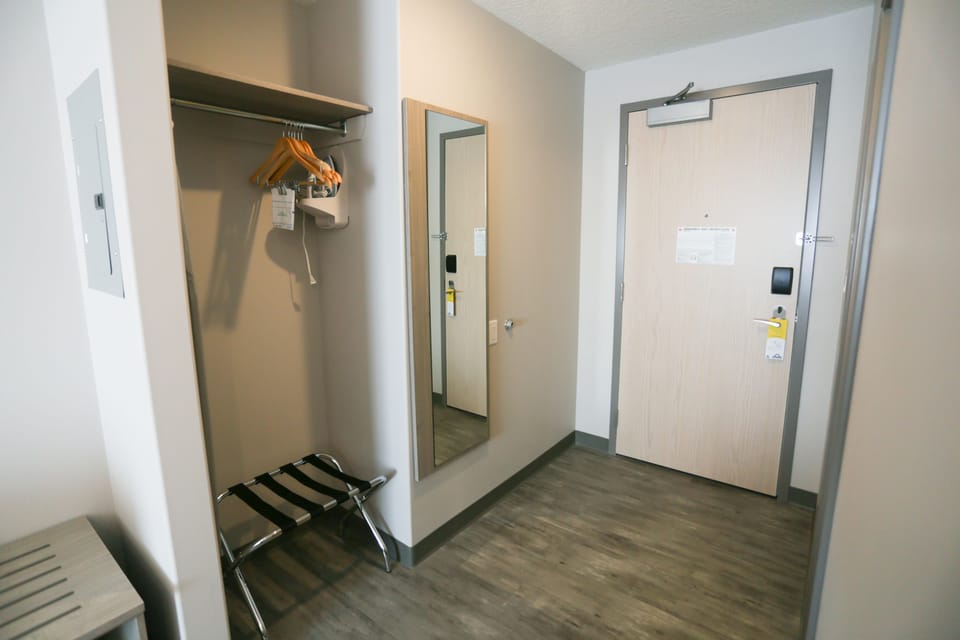 Room, 2 Queen Beds, Non Smoking | Desk, laptop workspace, blackout drapes, iron/ironing board