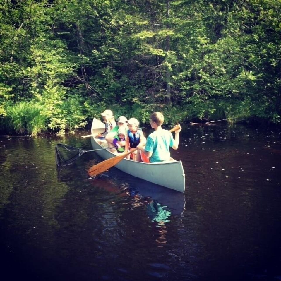 Guests sent us a photo of the fam taking the canoe out for a very short spin!