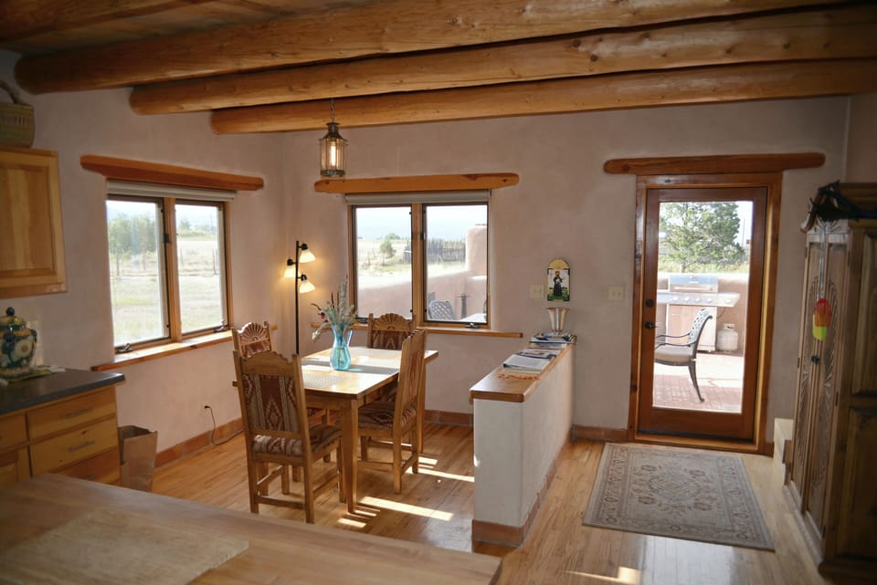 Kitchen Dining Nook, Patio with Kiva fireplace