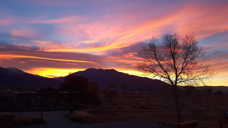Eastern sunrise over mountain range