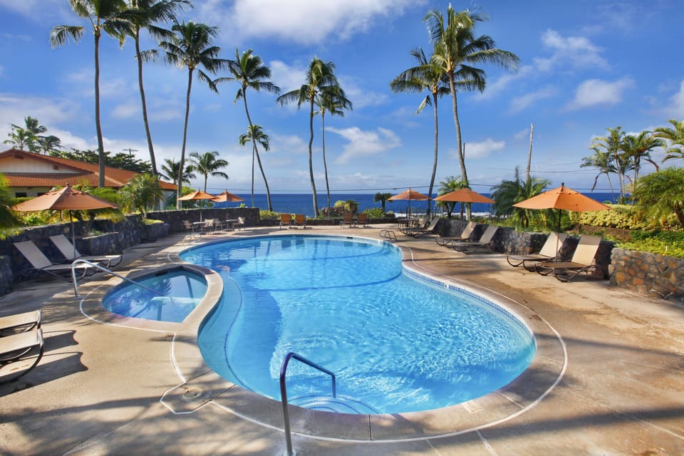 Beautiful pool setting with ocean views