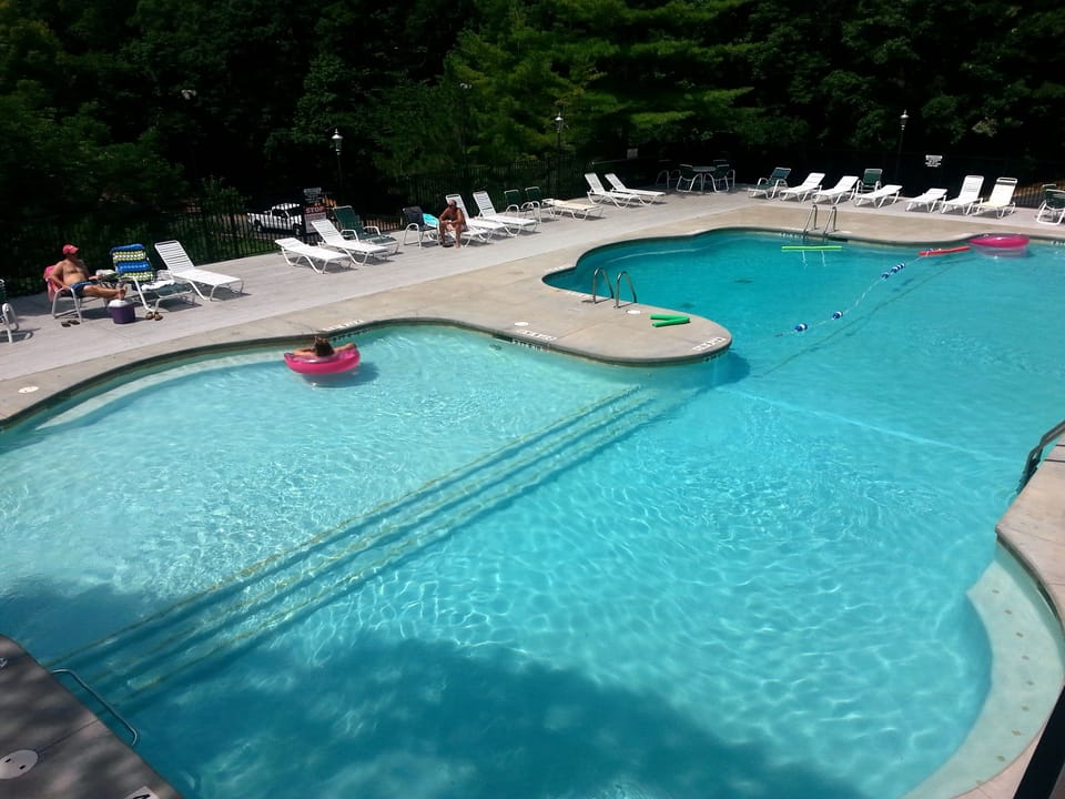 Pool is a few minutes walk from condo 