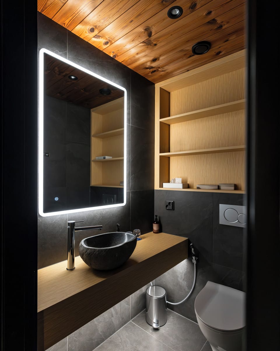 Aurora Suite with Sauna | Bathroom | Free toiletries, hair dryer, heated floors, towels