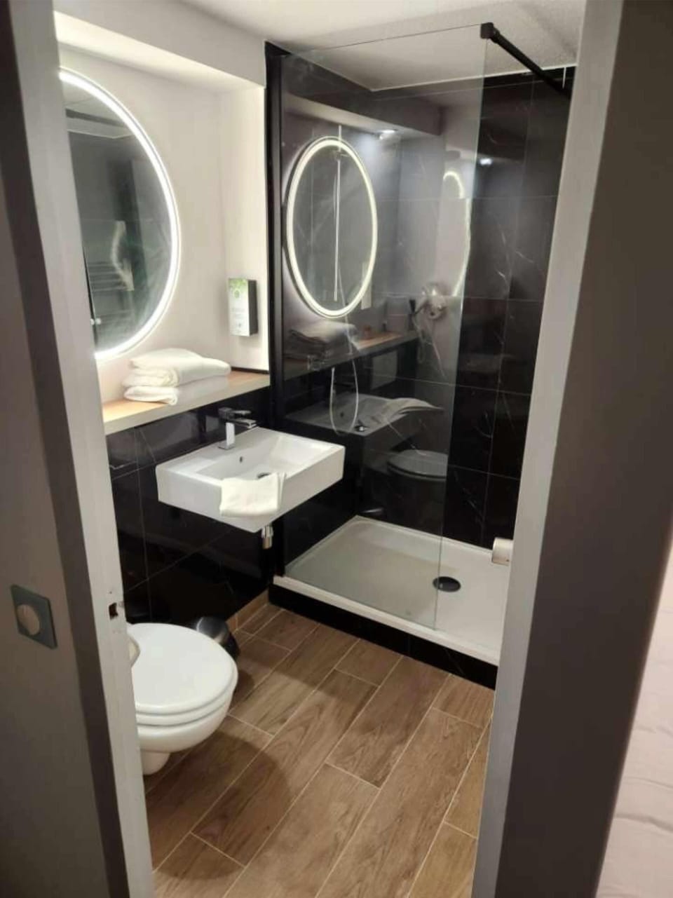 Deep soaking tub, eco-friendly toiletries, hair dryer, towels