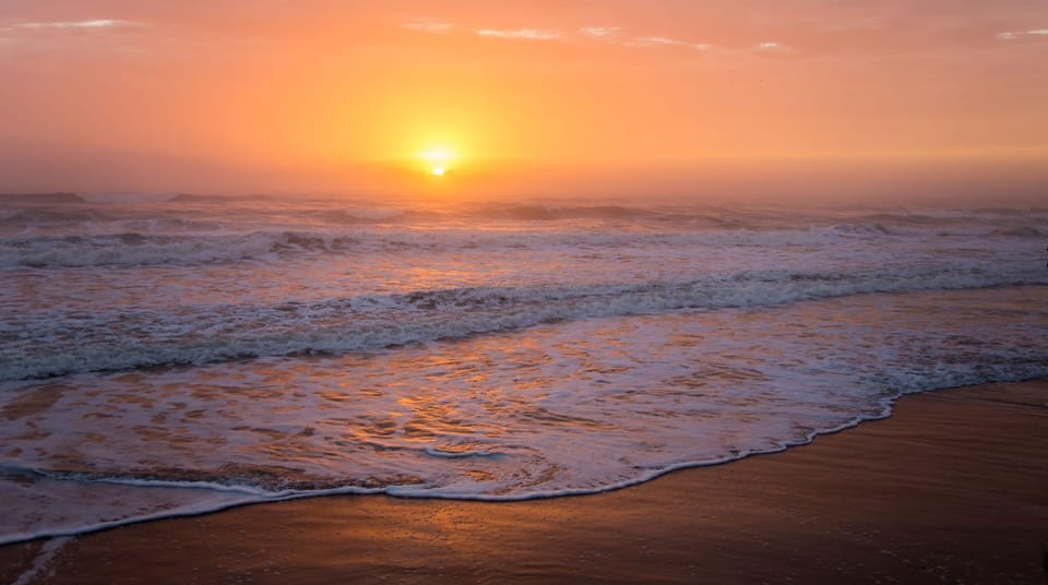 The beach at sunrise