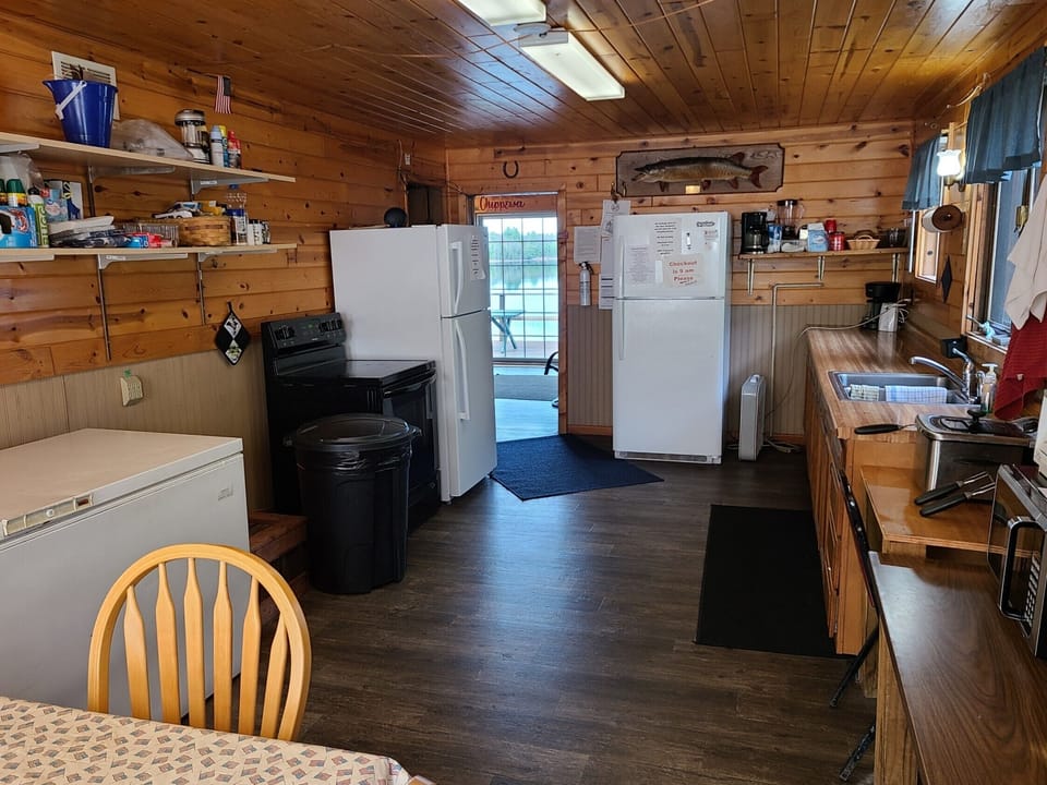 Huge kitchen has everything. 2 refrigerators.