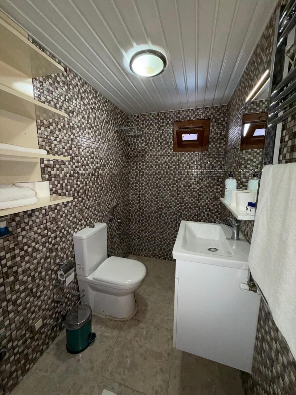Superior Penthouse | Bathroom | Shower, hair dryer, slippers, towels