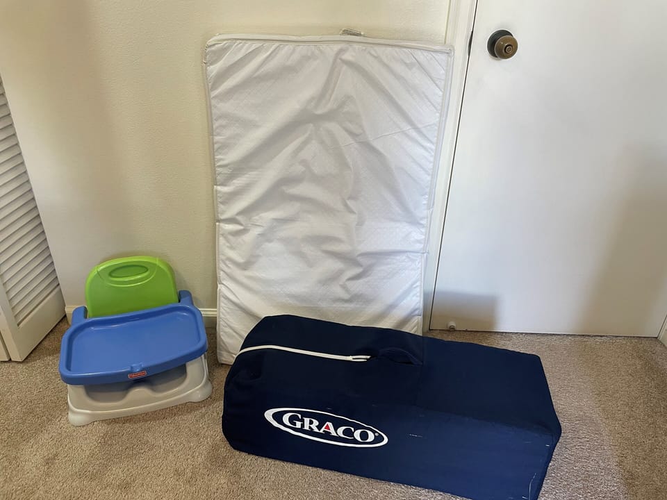 pack and play and booster seat