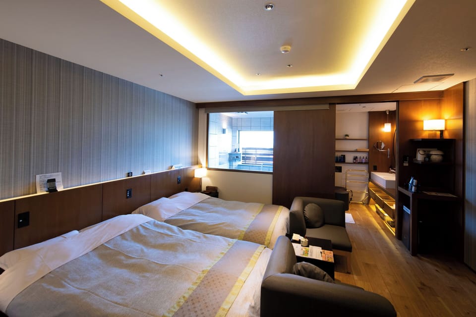 Standard Twin Room, Open-air Bath, Non Smoking | In-room safe, WiFi, bed sheets