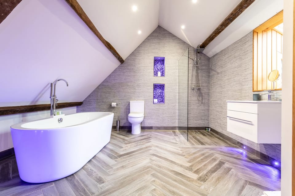 Deluxe Suite, 1 King Bed | Bathroom | Free toiletries, hair dryer, bathrobes, slippers