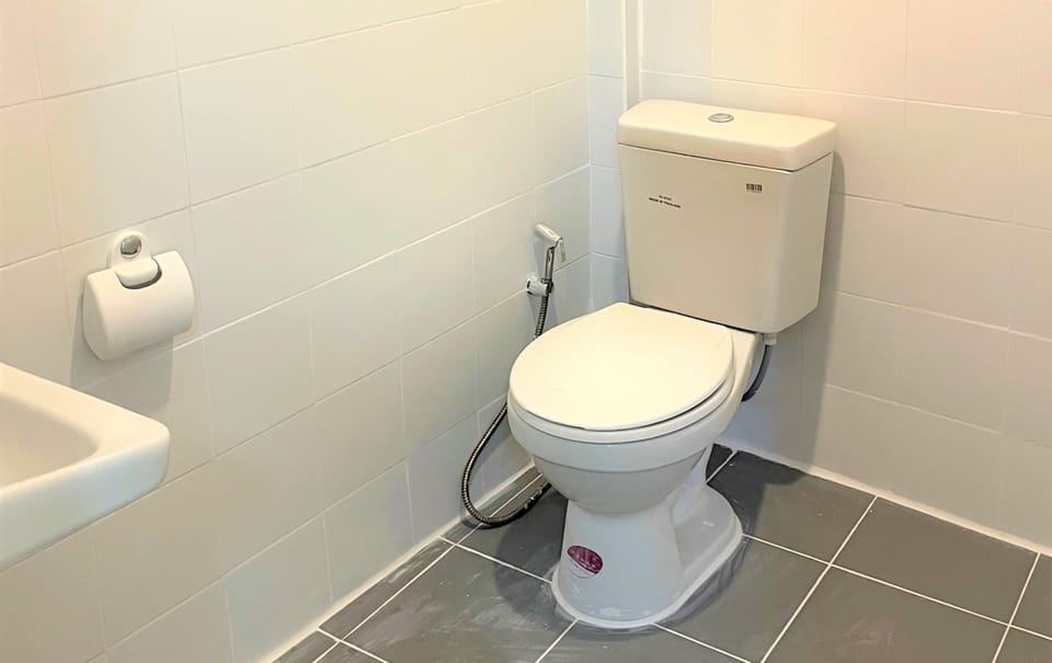 Standard Room (Fan) | Bathroom | Shower, towels, soap, shampoo