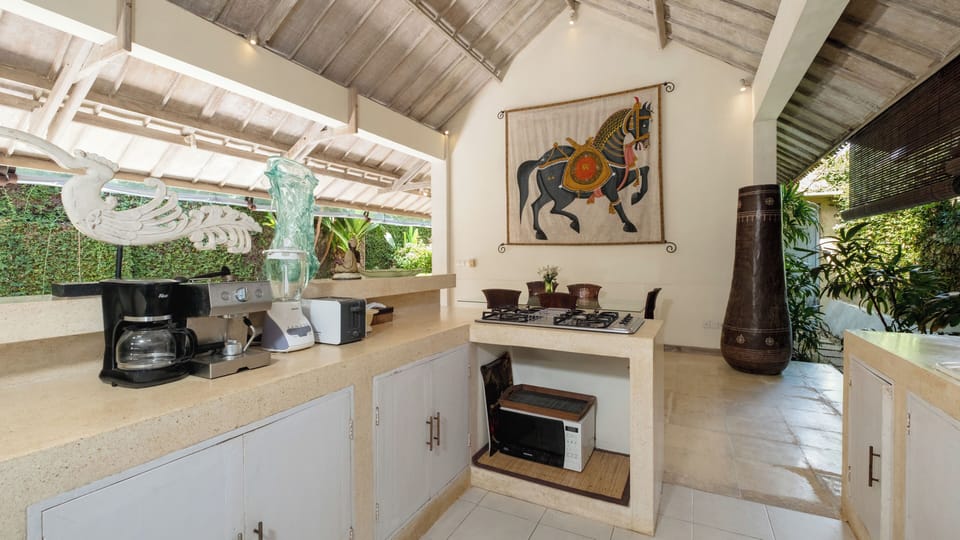 Family Villa, 2 Bedrooms | Private kitchen | Fridge, microwave, stovetop, coffee/tea maker