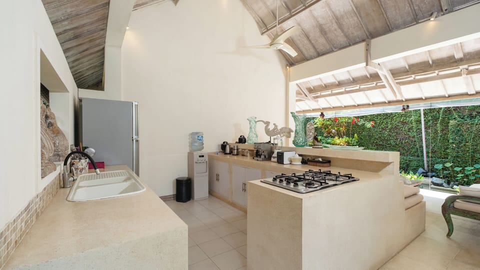 Family Villa, 2 Bedrooms | Private kitchen | Fridge, microwave, stovetop, coffee/tea maker