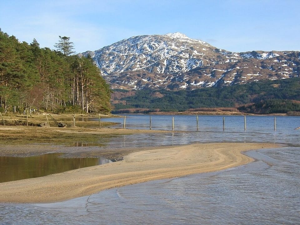 Our own lochside beach and Ben Resipol
