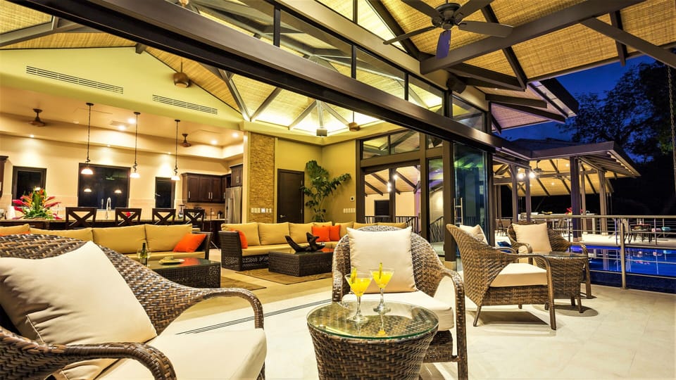 Large open-concept great room and balcony ideal for multi-family vacations