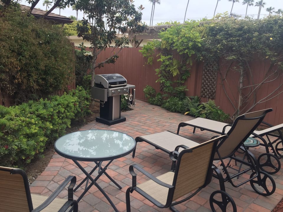 Dedicated Outside patio with gas grill