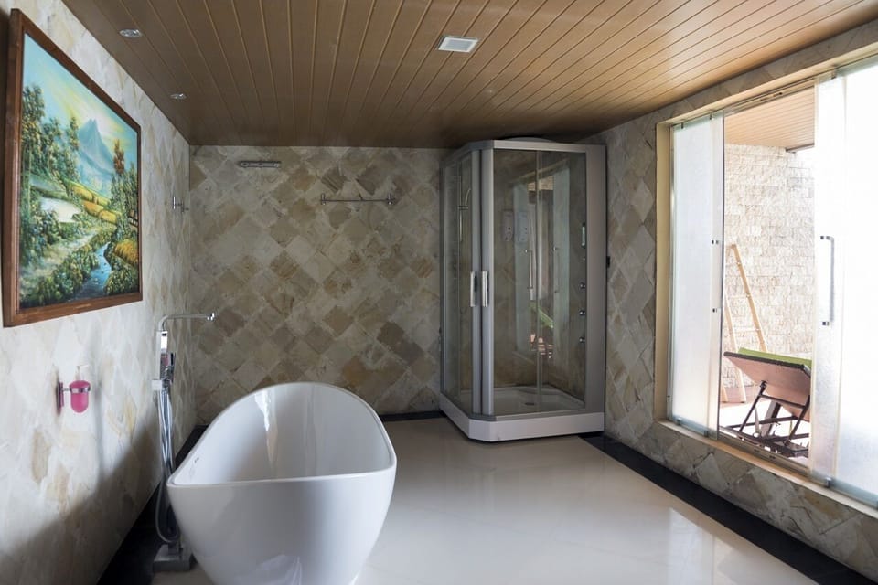 Family Villa, 2 Bedrooms, Private Pool, Beachfront | Bathroom | Shower, free toiletries, hair dryer, bathrobes