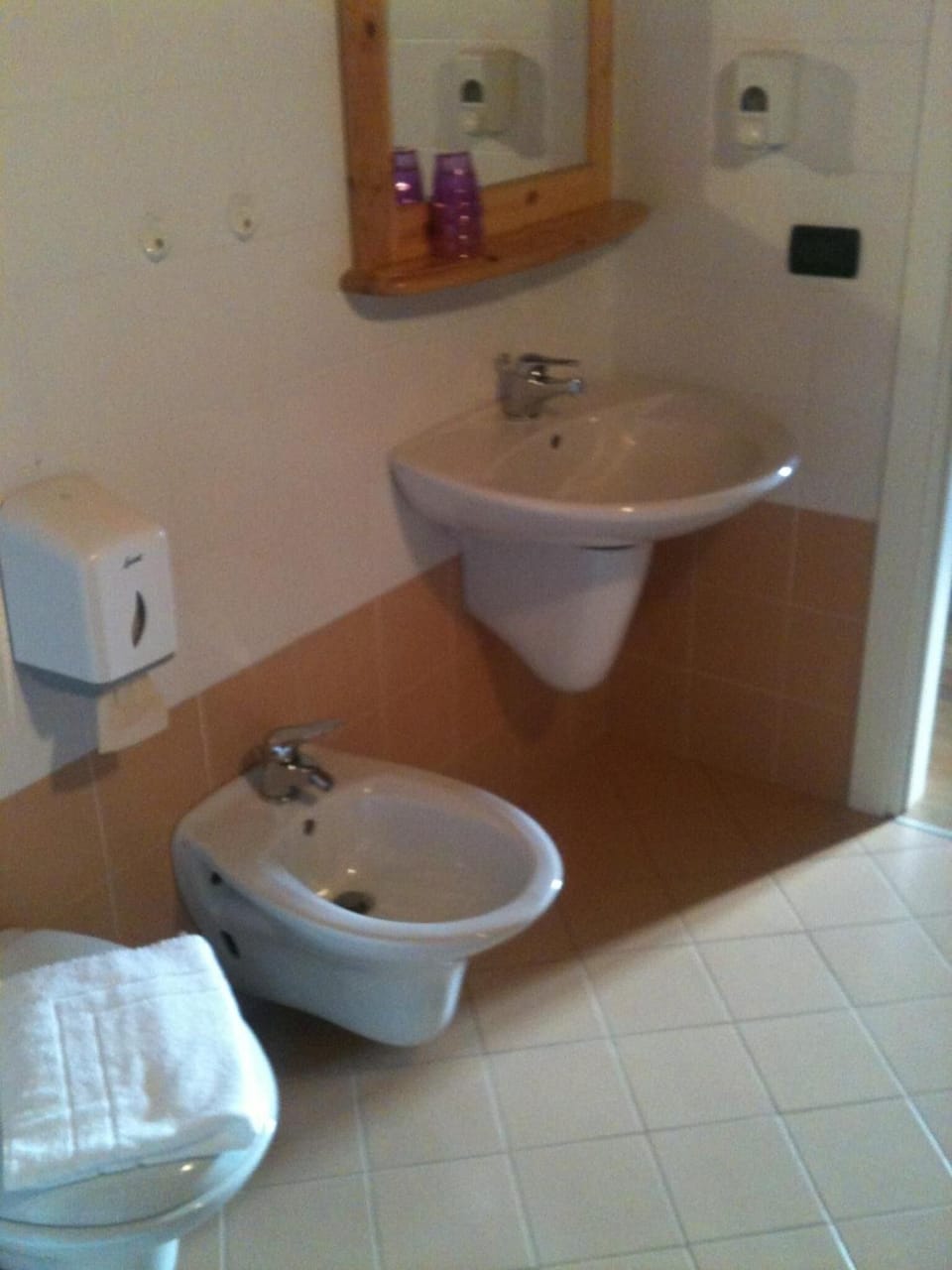 Shower, bidet, towels