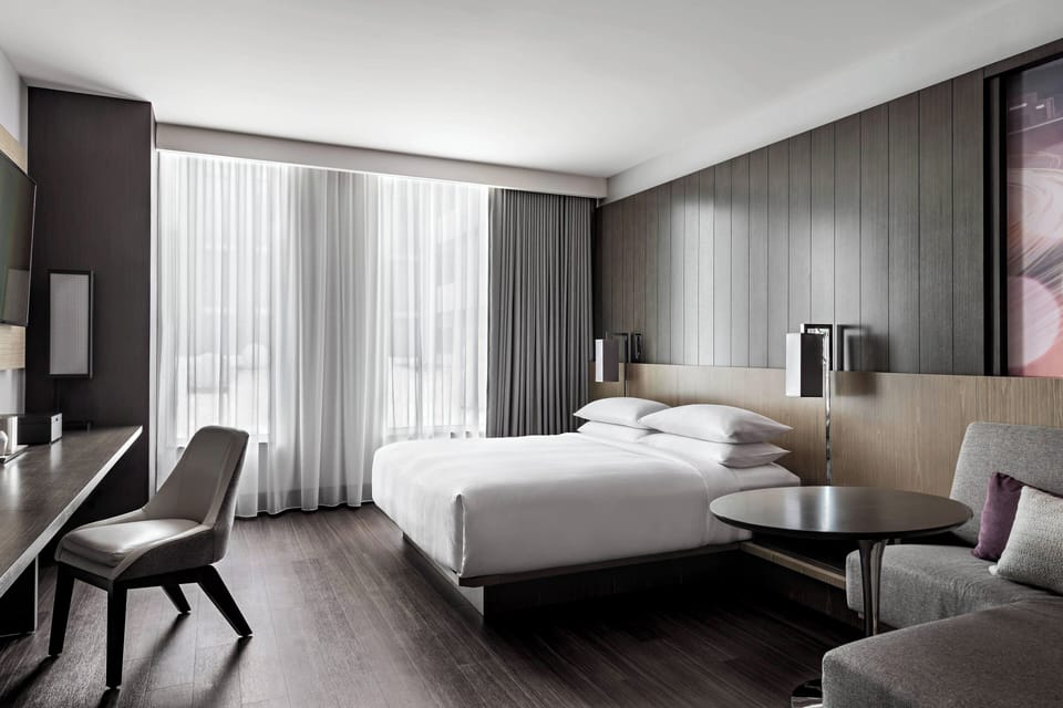 In-room safe, desk, laptop workspace, blackout drapes