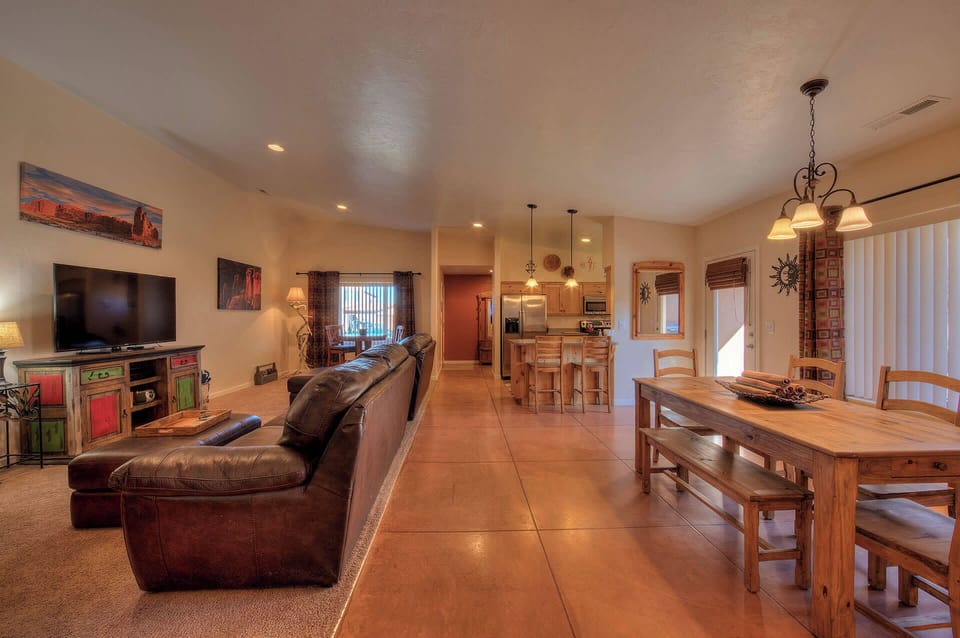 Living, dining and great room