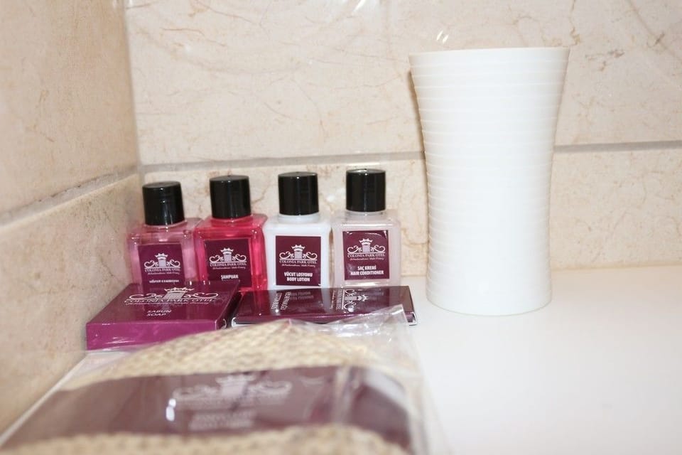 Shower, free toiletries, hair dryer, slippers