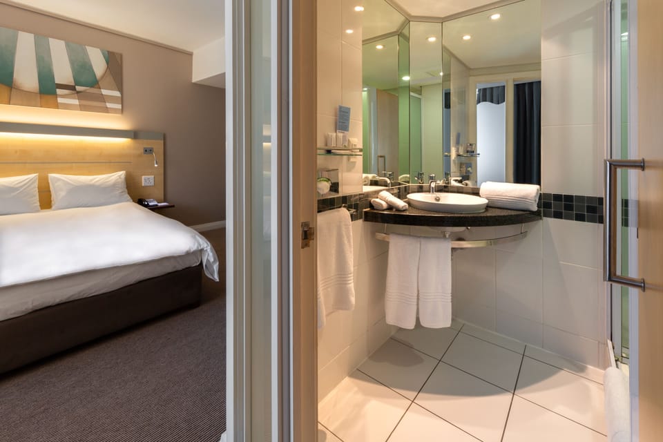 In-room safe, desk, laptop workspace, blackout drapes
