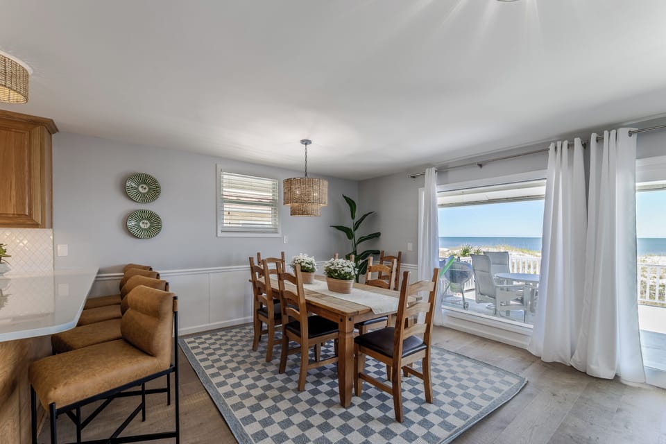 View of ocean from dining area.