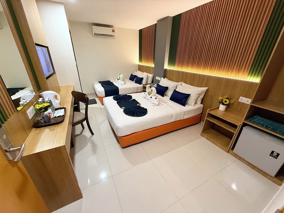 Family Double Room | Select Comfort beds, minibar, desk, laptop workspace