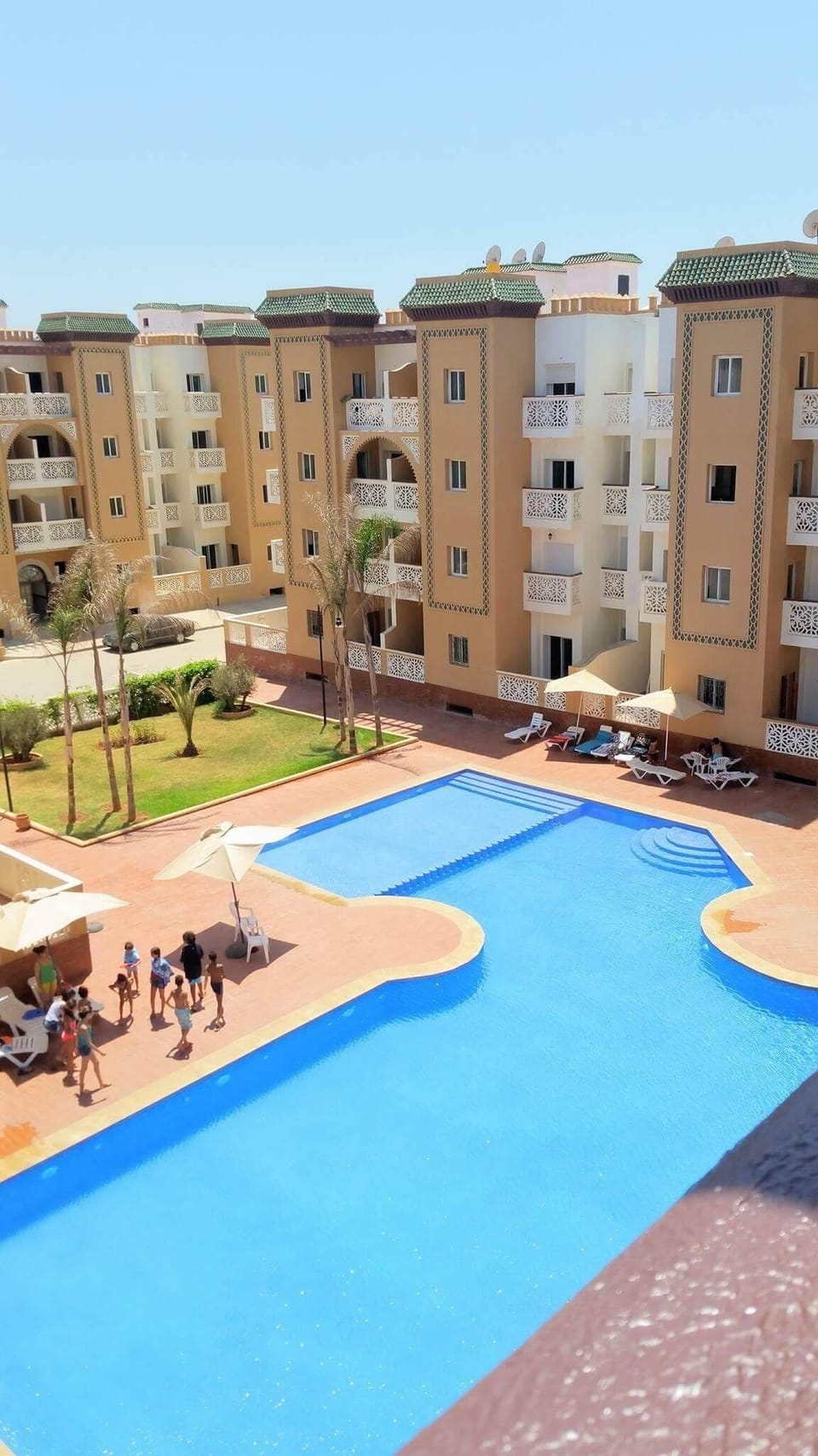 from the kitchen balcony the 1st pool 