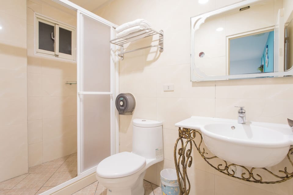 Double Room, No Windows | Bathroom | Shower, free toiletries, hair dryer, slippers