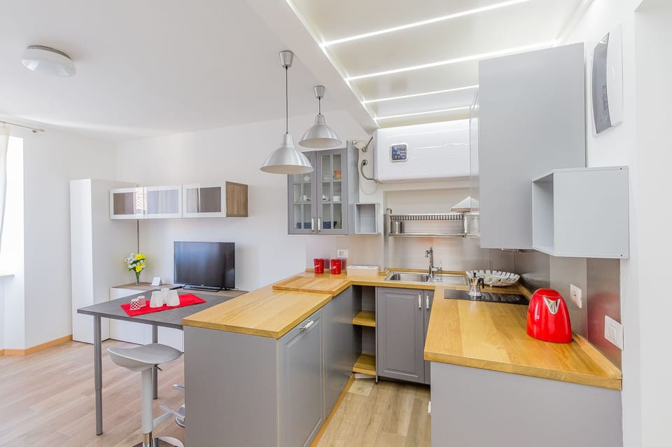 Apartment, 1 Bedroom | Private kitchen | Full-size fridge, microwave, stovetop, dishwasher