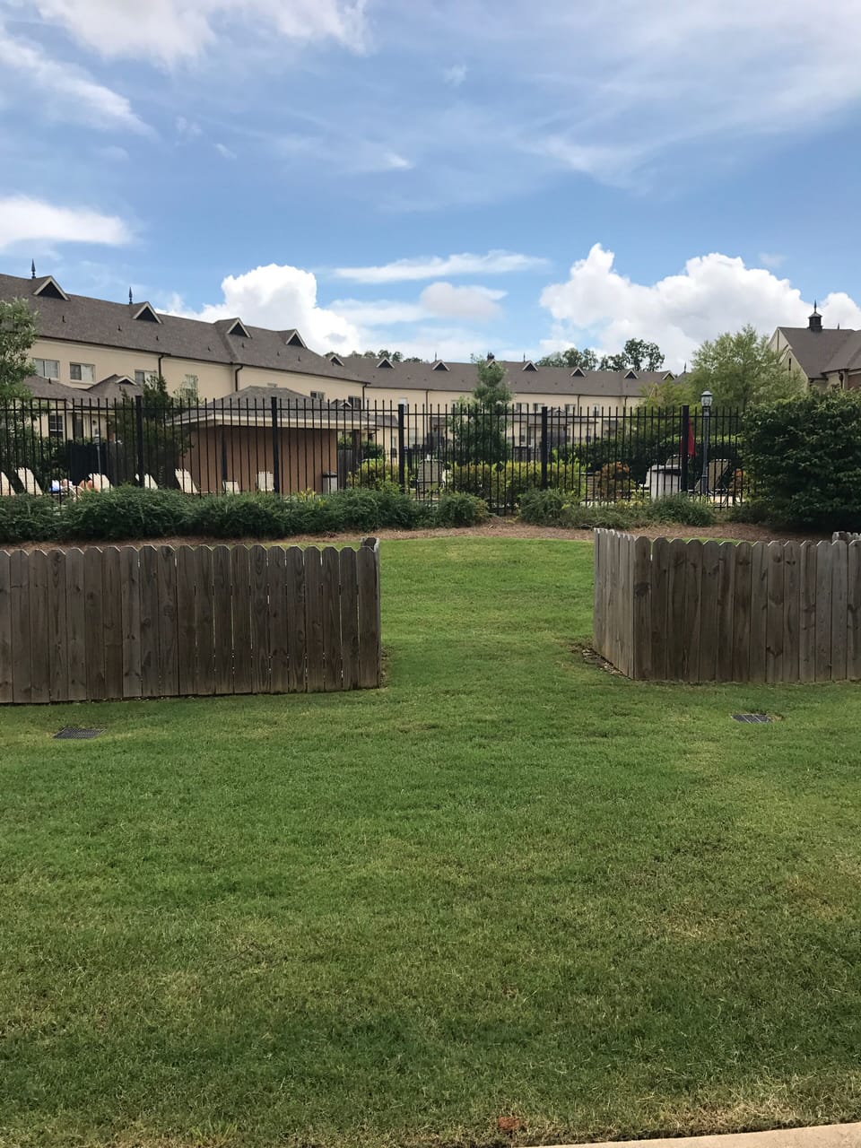 Community pool in back yard