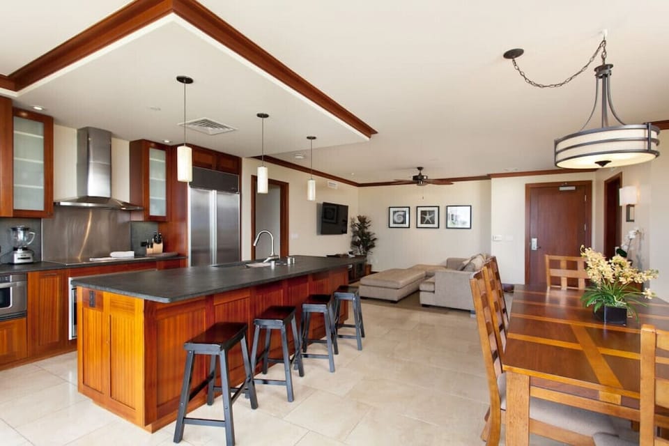 Kitchen with stainless steel appliances