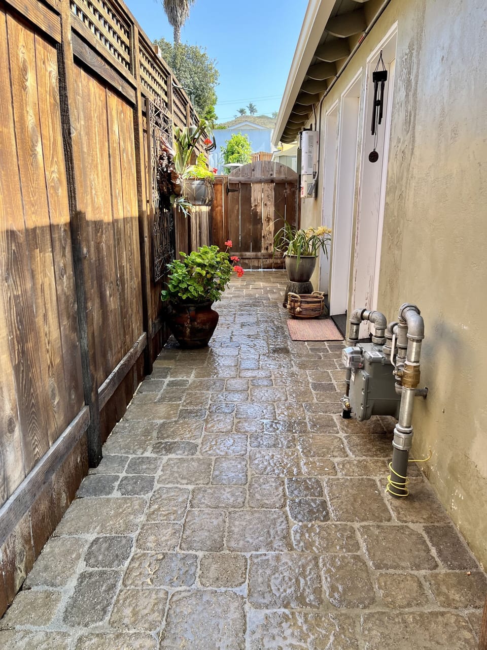 Private and secure entry patio. 