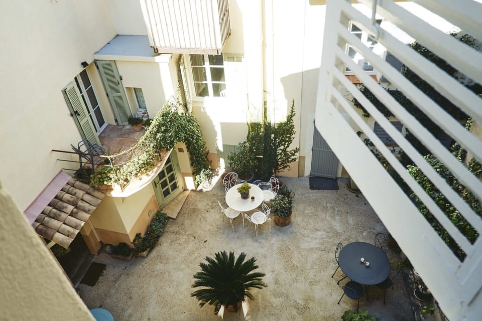 View of courtyard from top floor bedroom