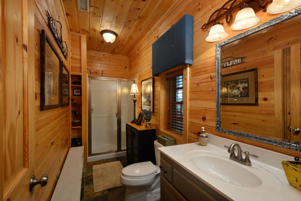 Full downstairs bath.