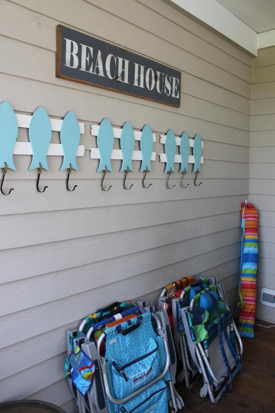 Beach chairs and umbrella for your use